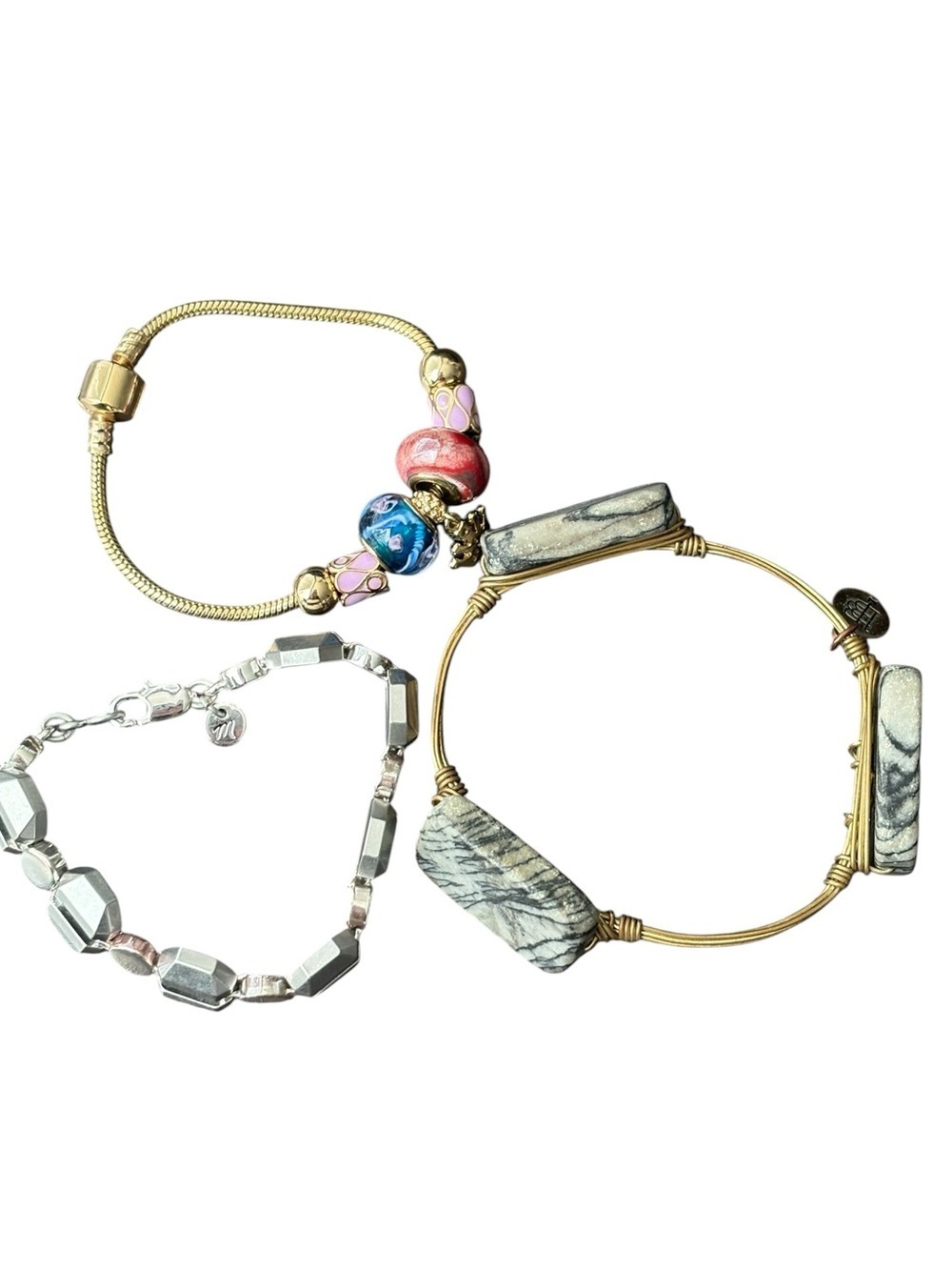Madewell Bourbon & Boweties Bowties Stone Bracelet Stackable Bracelet LOT